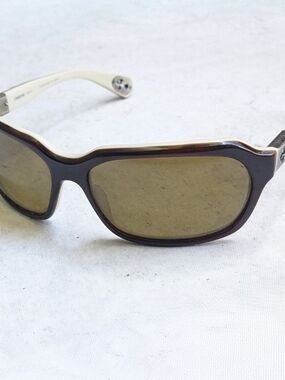 Chrome Hearts Injected Sunglasses Brown Frames Green Lenses